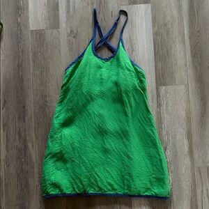 Matthew Bruch Cross Strap Cutout Mini Dress in Kelly Green, Size 2